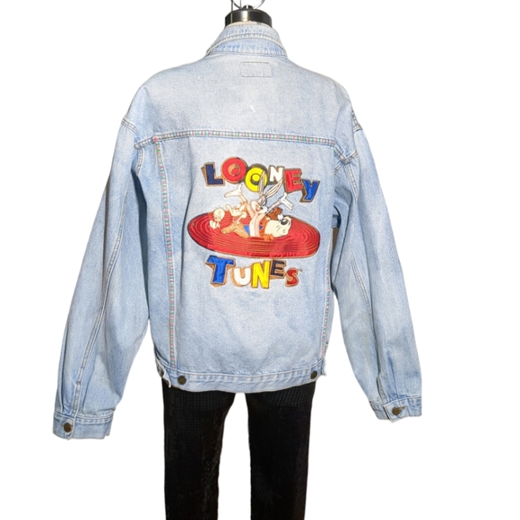 Top Line Looney Tunes Blue Denim Embroidery Back Size XL - Picture 5 of 16
